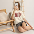Holly Christmas Gildan TShirt, Red Holly Crewneck, Retro Holiday Top, Girl Christmas Shirt, Cozy Winter Crew Neck, Xmas Gift for Her
