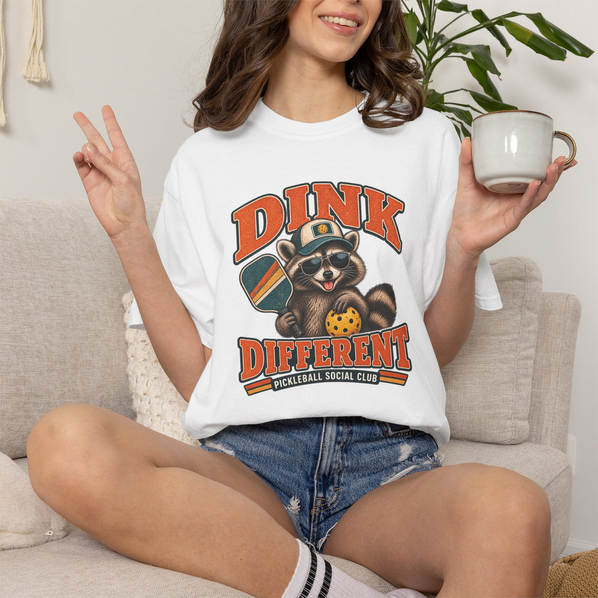 Comfort Color Dink Different Pickleball Tee, Funny Raccoon Pickleball Tee, Pickleball Social Club, Retro Tee Shirt, Gift Pickleball Lover
