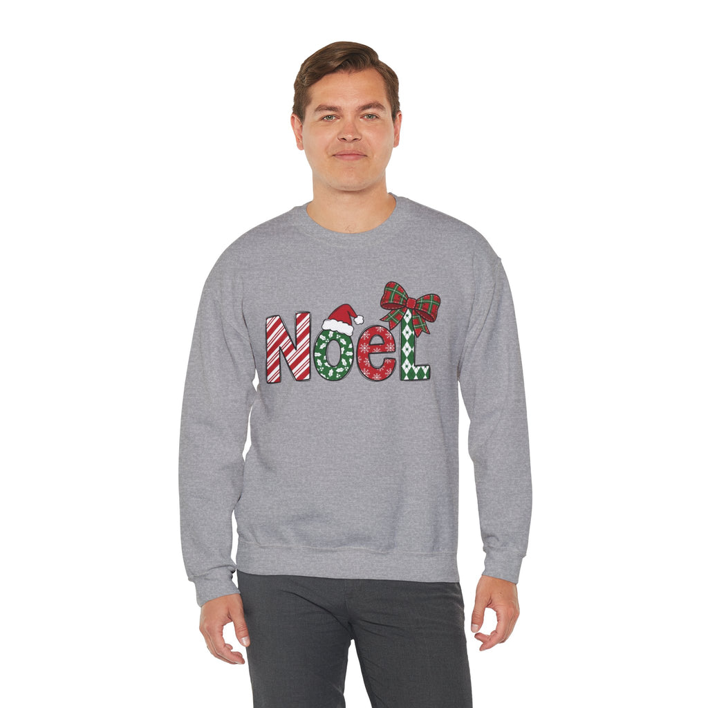 Noel Christmas Sweatshirt, Retro Christmas Sweatshirt, Noel Sweater, Christmas Bow Sweatshirt, Plaid Santa Hat Shirt, Holiday Gift for Her