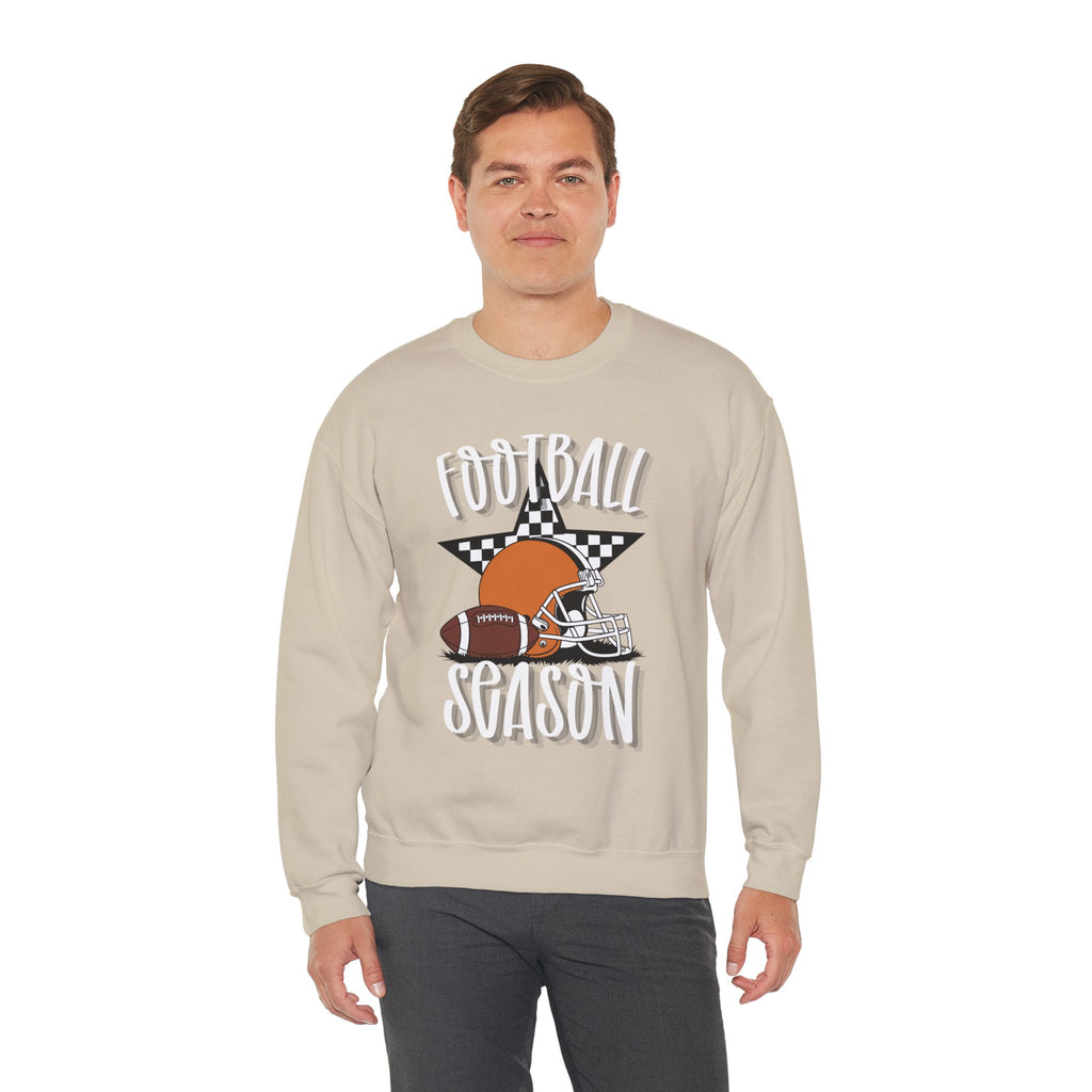 Football Season Sweatshirt, Football Helmet Shirt, Game Day Sweatshirt, Football Mom Shirt, Checkered Star Football Tee, Fall Sports Gift