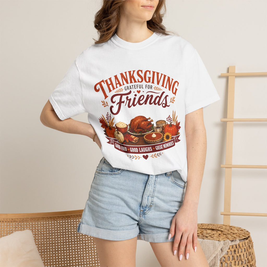 Thanksgiving Friends Turkey Dinner T-Shirt | Fall Harvest, Pumpkin Pie