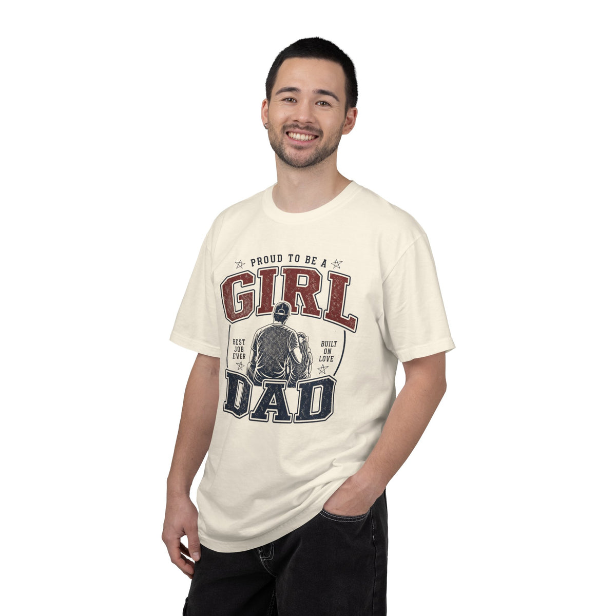 Girl Dad Shirt, Proud To Be A Girl Dad Tee, Best Job Ever Shirt, Built On Love, Baseball Dad Gift, Fathers Day Shirt, Dad Of Girls T-Shirt