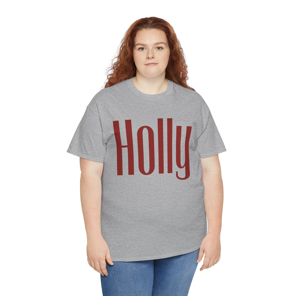 Holly Christmas Gildan TShirt, Red Holly Crewneck, Retro Holiday Top, Girl Christmas Shirt, Cozy Winter Crew Neck, Xmas Gift for Her