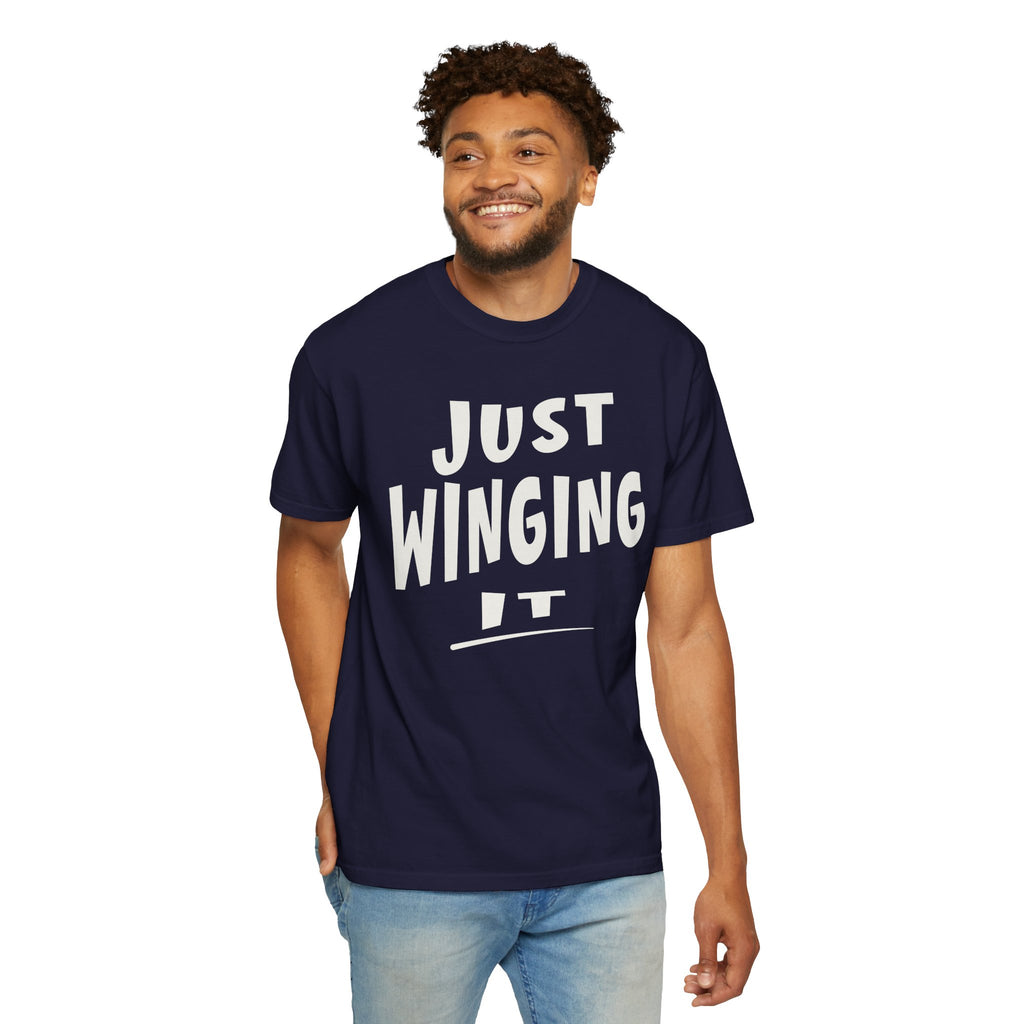 Just Winging It Shirt, Funny Graphic Tee, Oversized Fit T-Shirt, Sarcastic Quote Tee, Beach Vacation Shirt, Gift for Her, Mom Shirt