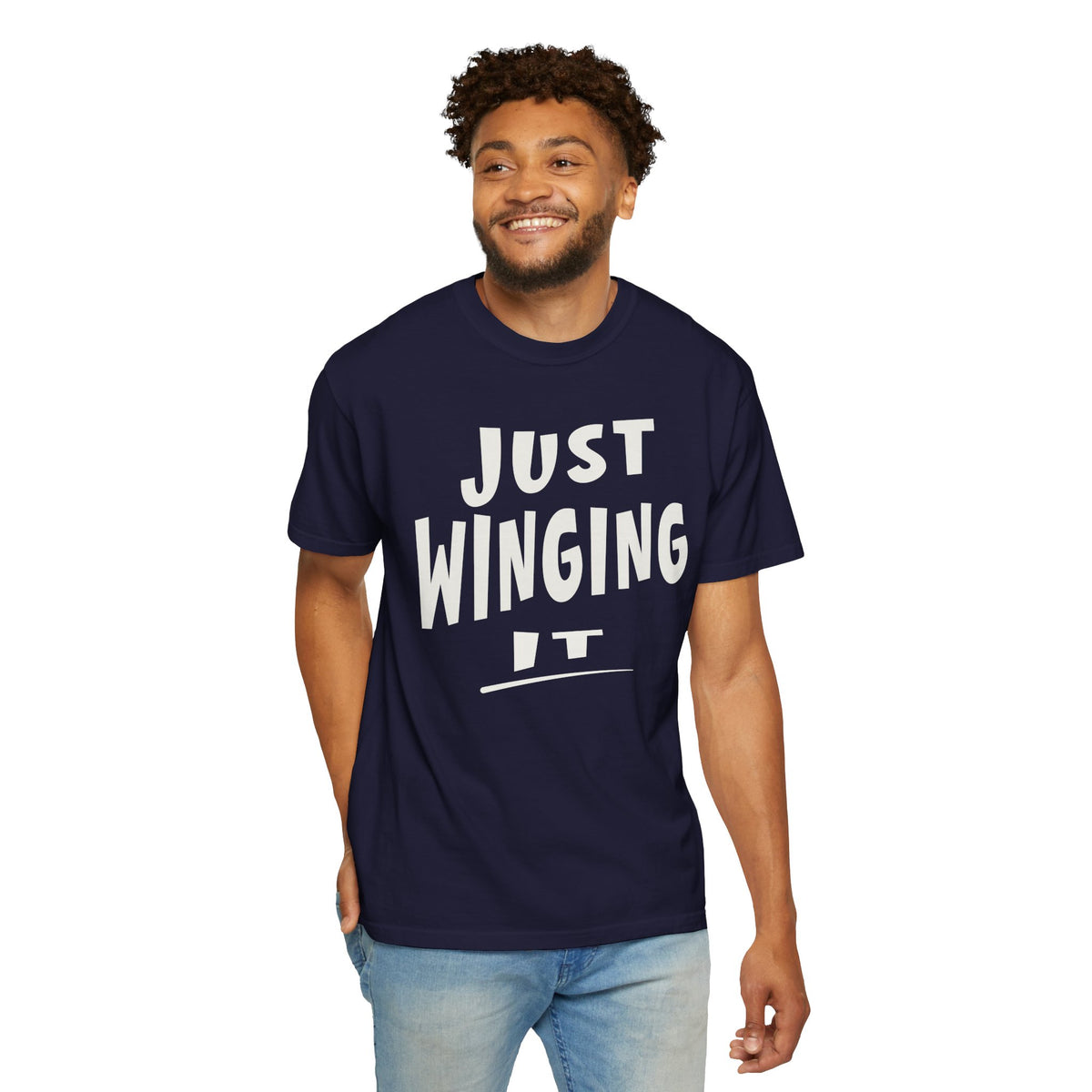 Just Winging It Shirt, Funny Graphic Tee, Oversized Fit T-Shirt, Sarcastic Quote Tee, Beach Vacation Shirt, Gift for Her, Mom Shirt