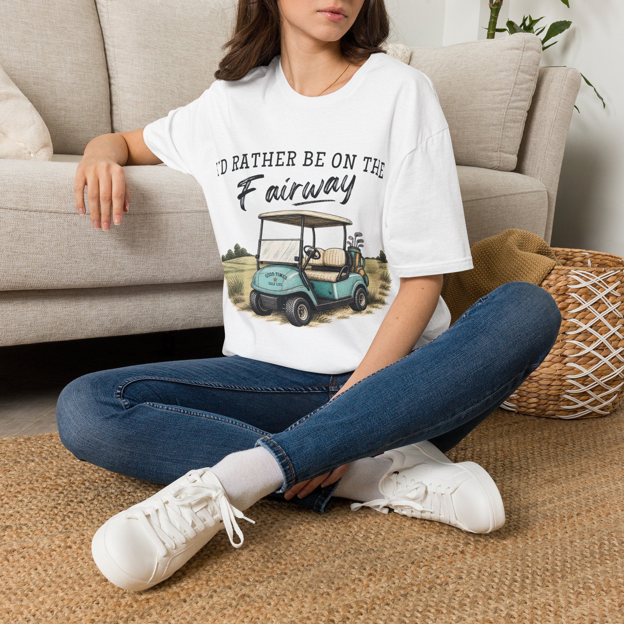 I'd Rather Be On The Fairway Shirt, Funny Golf T-Shirt, Golf Cart Graphic Tee, Golfer Gift for Women, Golf Lover Shirt, Golfing Mom Gift
