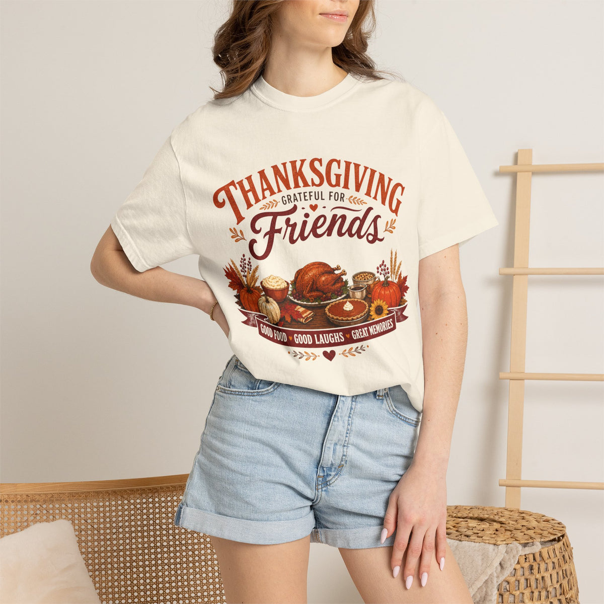 Thanksgiving Friends Turkey Dinner T-Shirt | Fall Harvest, Pumpkin Pie