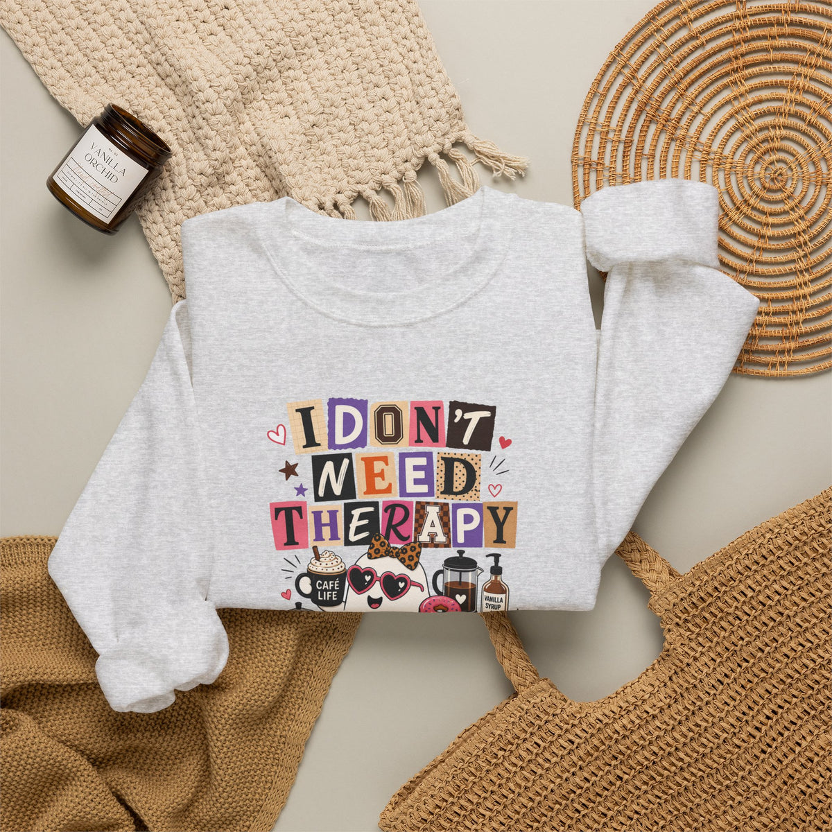 I Don't Need Therapy I Need Coffee Shirt, Funny Ghost Coffee Lover Tee, Halloween Coffee Shirt, Cute Spooky Season Graphic Tee Gift