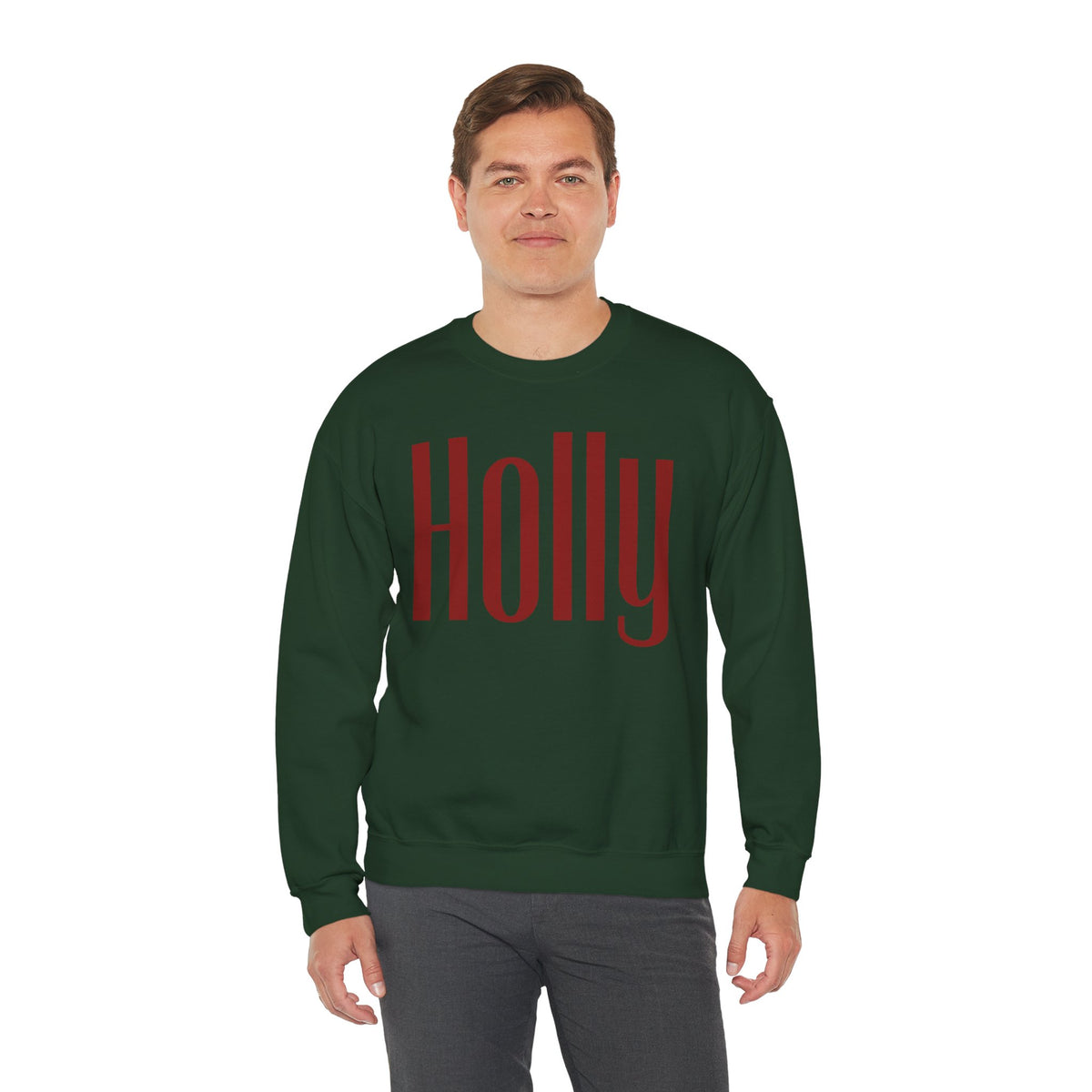 Holly Christmas Sweatshirt, Red Holly Crewneck, Retro Holiday Sweater, Women Christmas Shirt, Cozy Winter Pullover, Xmas Gift for Her