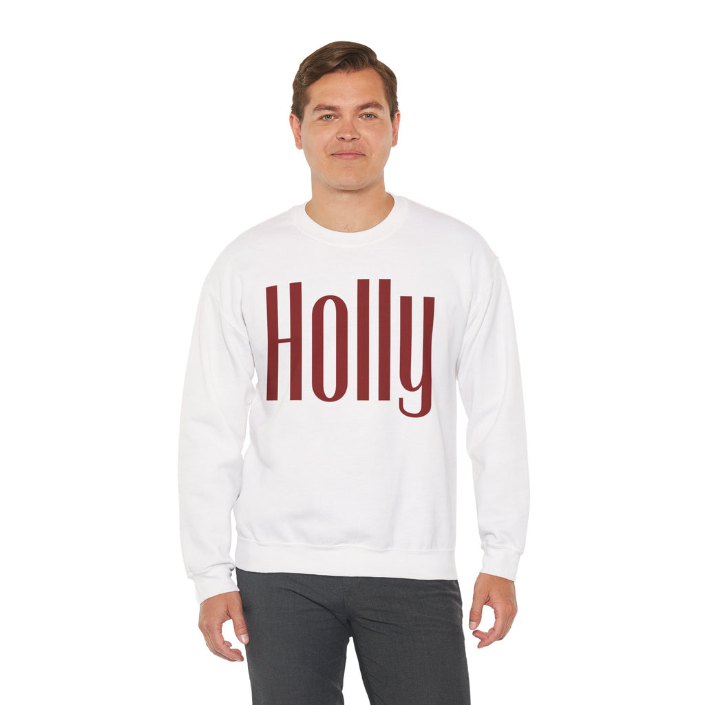 Holly Christmas Sweatshirt, Red Holly Crewneck, Retro Holiday Sweater, Women Christmas Shirt, Cozy Winter Pullover, Xmas Gift for Her