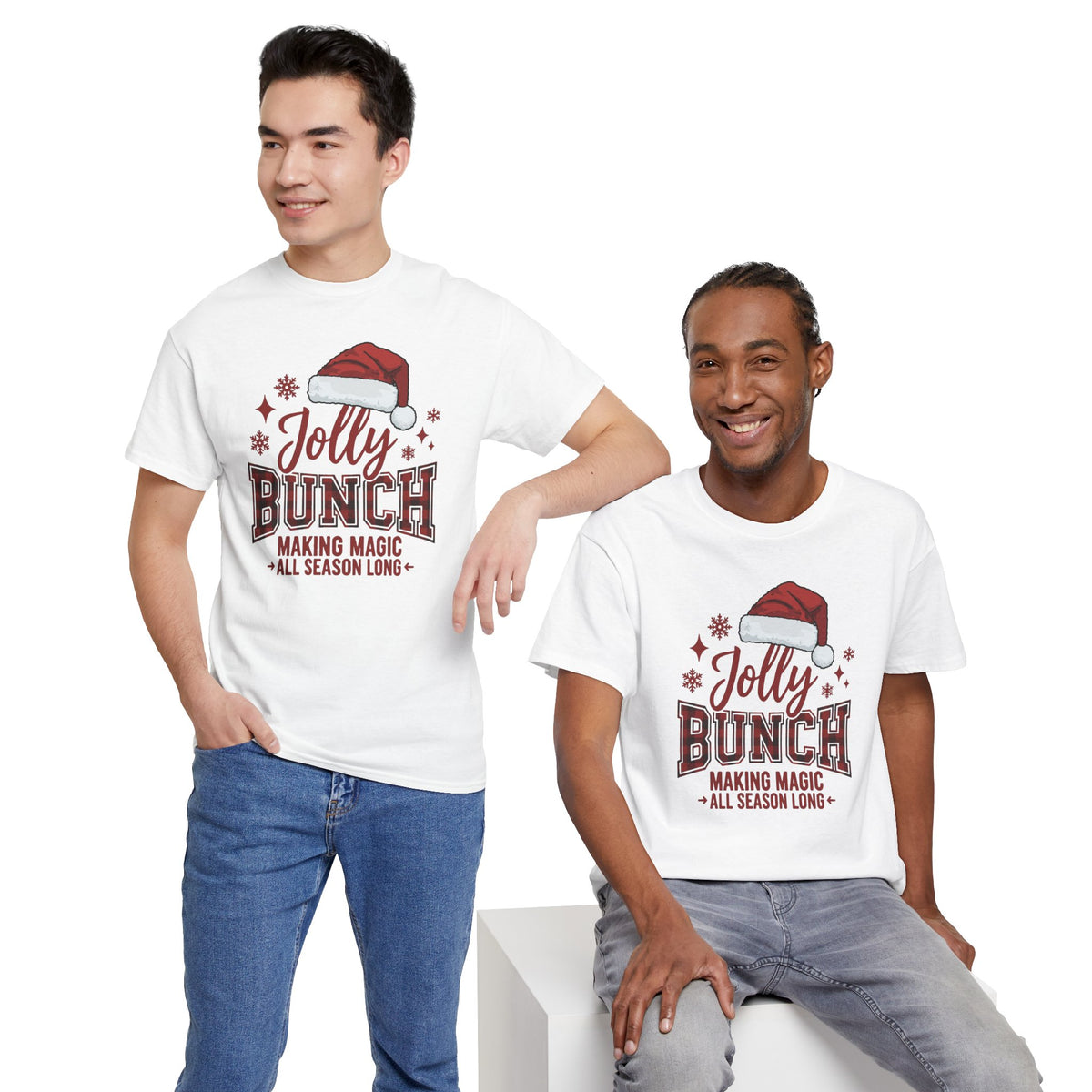 Jolly Bunch Christmas Shirt | Making Magic All Season Long | Santa Hat Tee | Cute Family Xmas T-Shirt | Holiday Group Matching Tee