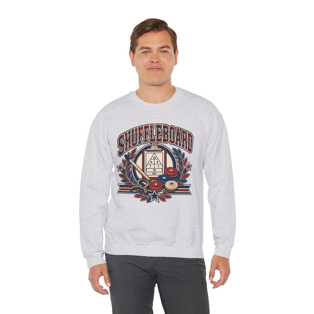 Vintage Shuffleboard Sweatshirt, Retro Americana Crewneck, Shuffleboard Player Gift, Beach Game Pullover, Patriotic Sports Shirt Unisex