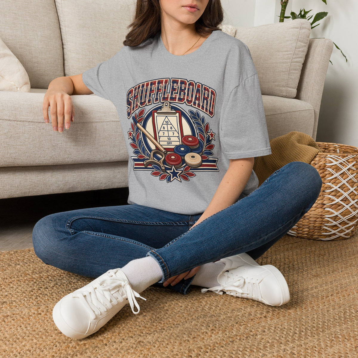Shuffleboard Graphic T-Shirt | Vintage Shuffleboard Court Design