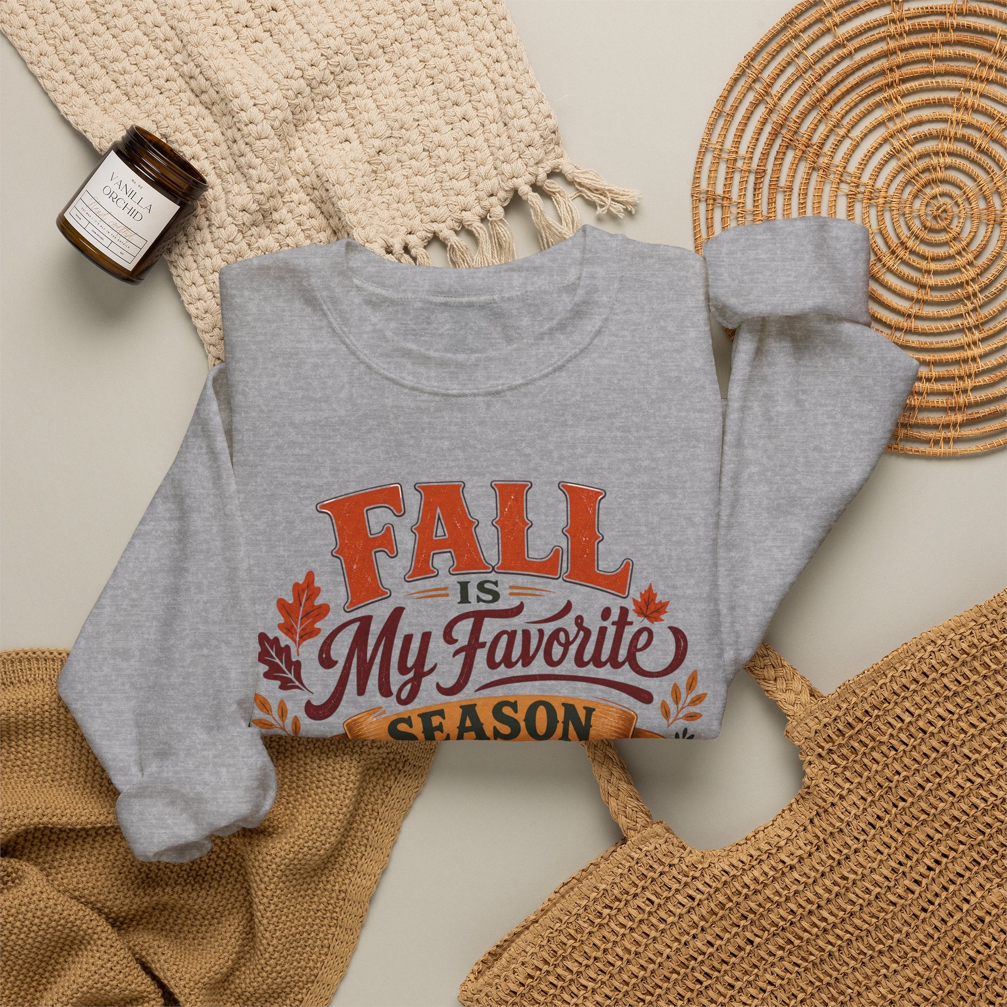Fall Is My Favorite Season Sweatshirt, Pumpkin Autumn Crewneck, Fall Leaves Shirt, Thanksgiving Sweater, Women's Fall Fashion Top Gift