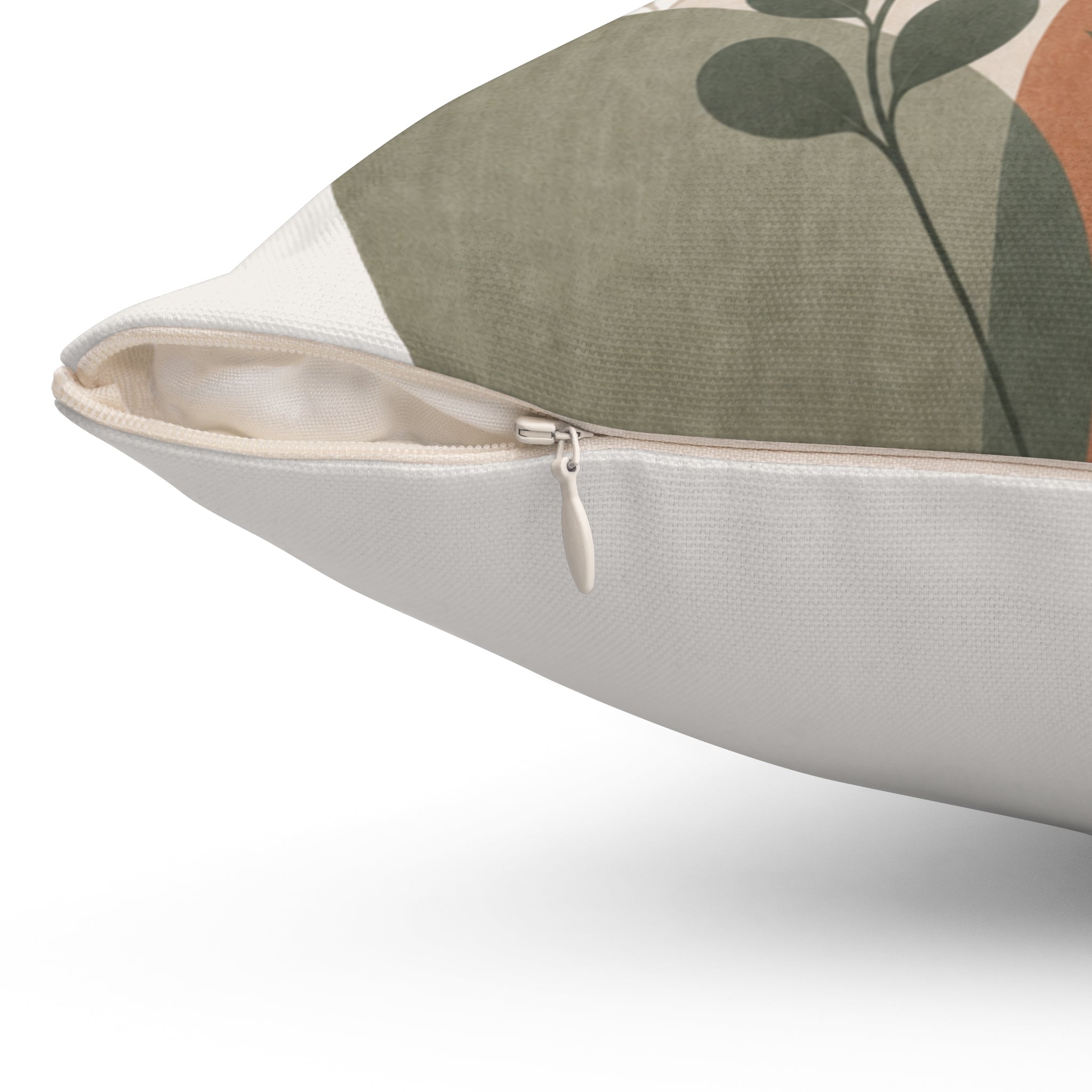 Boho Botanical Throw Pillow Cover, Sage Green Terracotta Floral Leaf Pillow Case, Mid Century Modern Plant Decor, Cottagecore Sofa Cushion