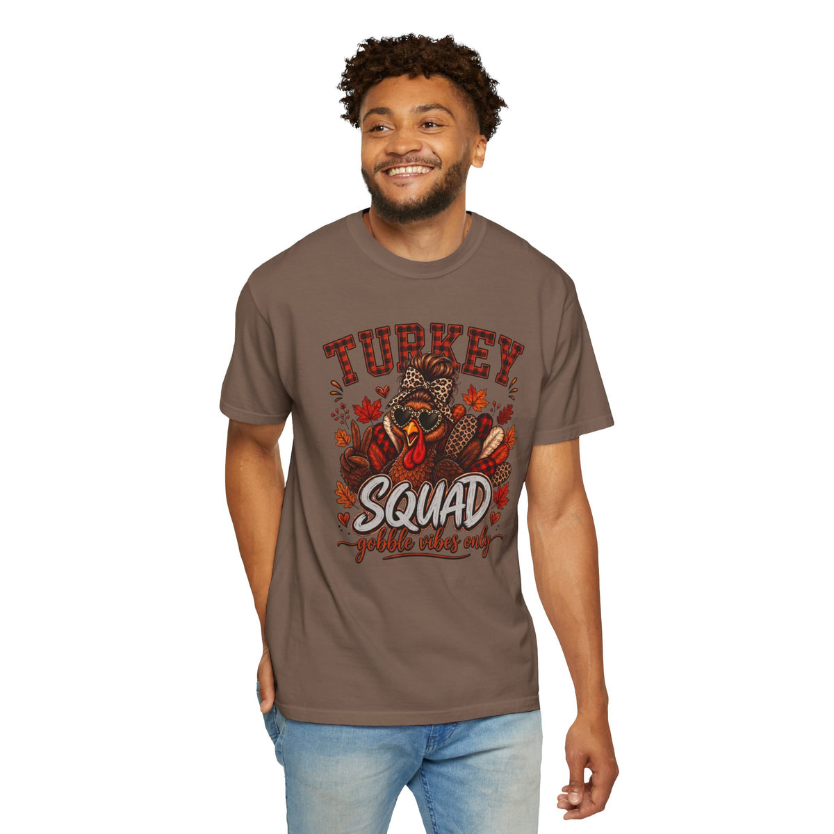 Comfort Colors Turkey Squad T-Shirt, Funny Thanksgiving Shirt, Turkey With Sunglasses T-Shirt, Fall Autumn T-Shirt, Thanksgiving Gift