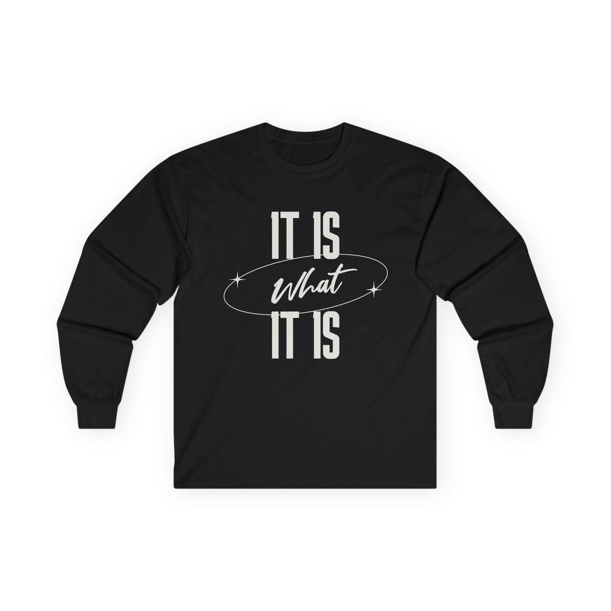 It Is What It Is Long Sleeve Tee | Minimal Text Graphic