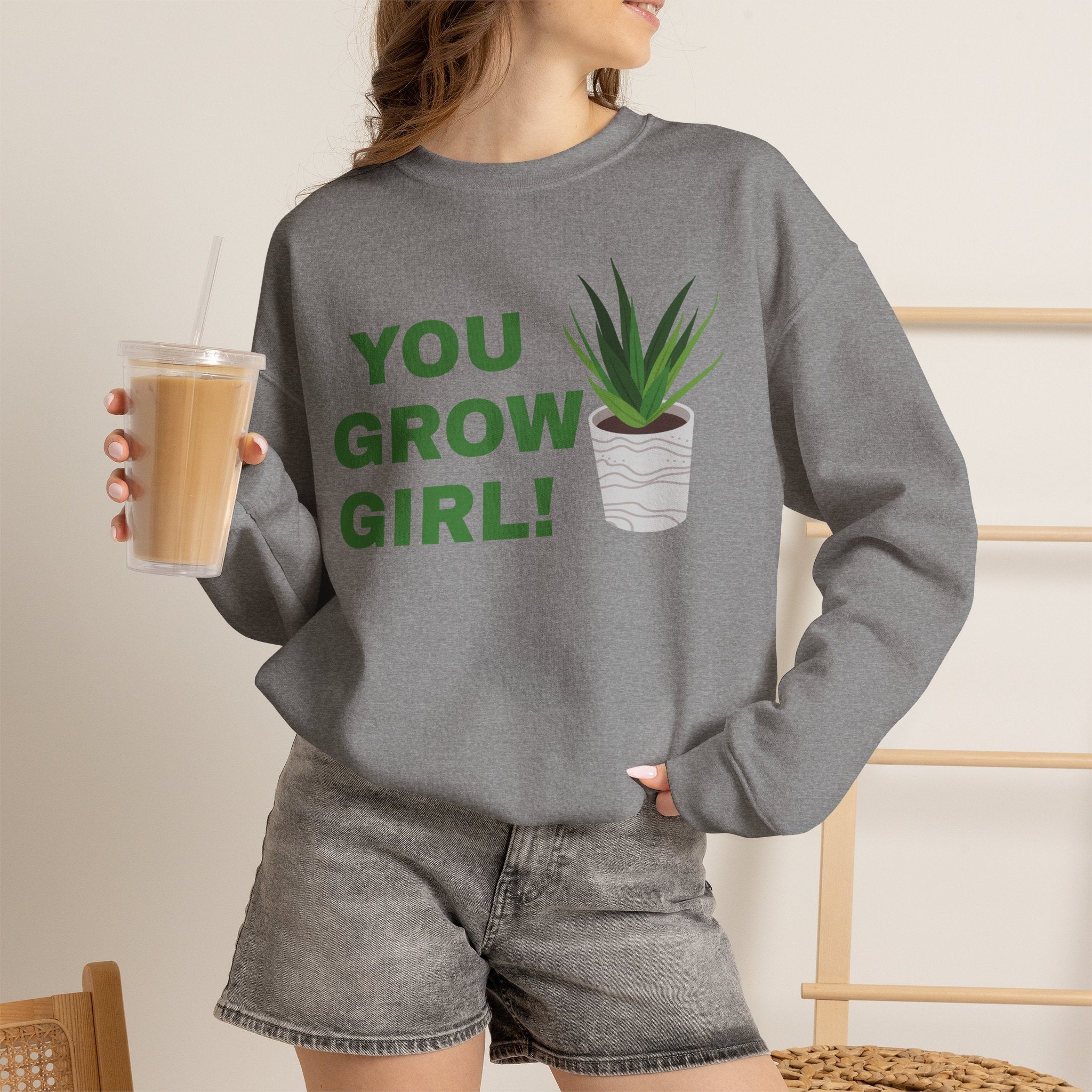 You Grow Girl Sweatshirt, Plant Lady Crewneck, Funny Plant Mom Gift, Aloe Plant Shirt, Cottagecore Sweatshirt, Plant Lover Gift for Her