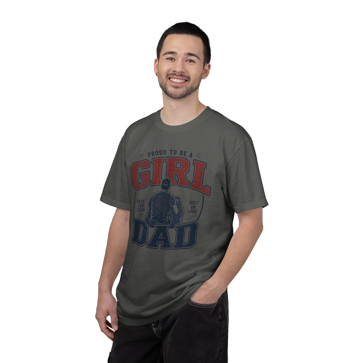 Girl Dad Shirt, Proud To Be A Girl Dad Tee, Best Job Ever Shirt, Built On Love, Baseball Dad Gift, Fathers Day Shirt, Dad Of Girls T-Shirt