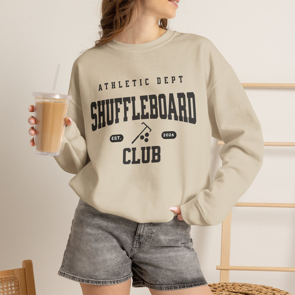 Shuffleboard Club Crewneck Sweatshirt | Athletic Dept Graphic