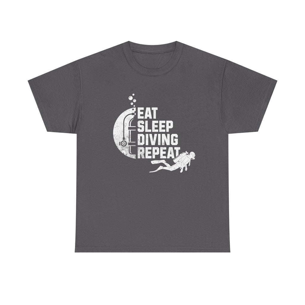 Eat Sleep Diving Repeat Tee | Scuba Diver Moon Graphic, Vintage Grunge T-shirt, Sports Lover, Unisex Tee, Gift, Casual Wear, Water Sports