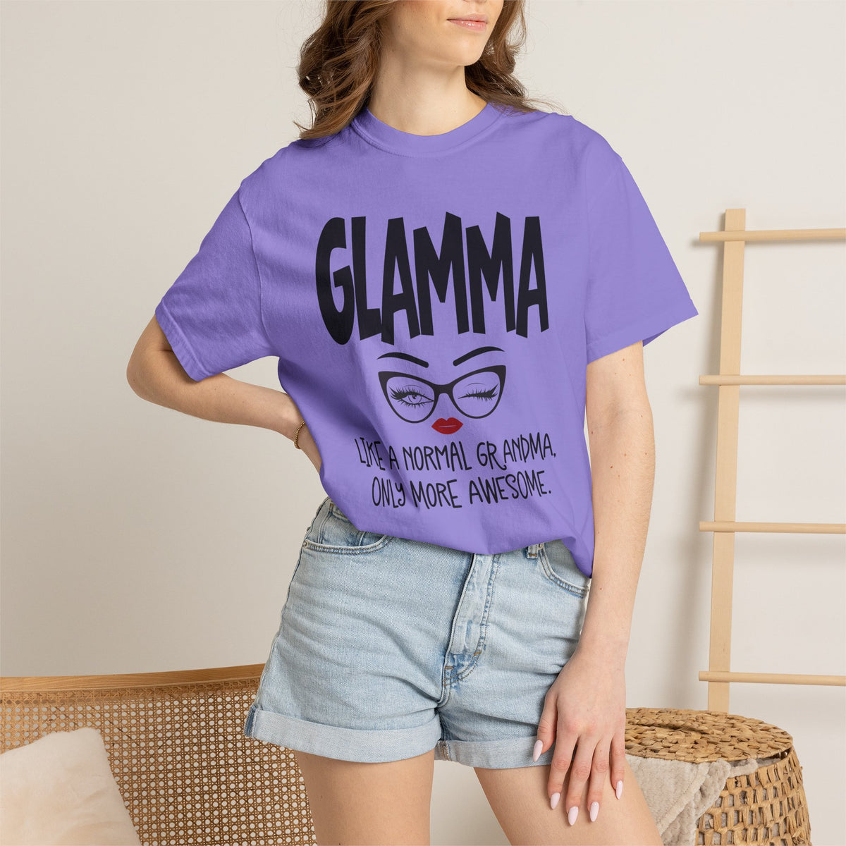 Glamma T-Shirt — "Glamma: Like a Normal Grandma, Only More Awesome" Graphic Tee