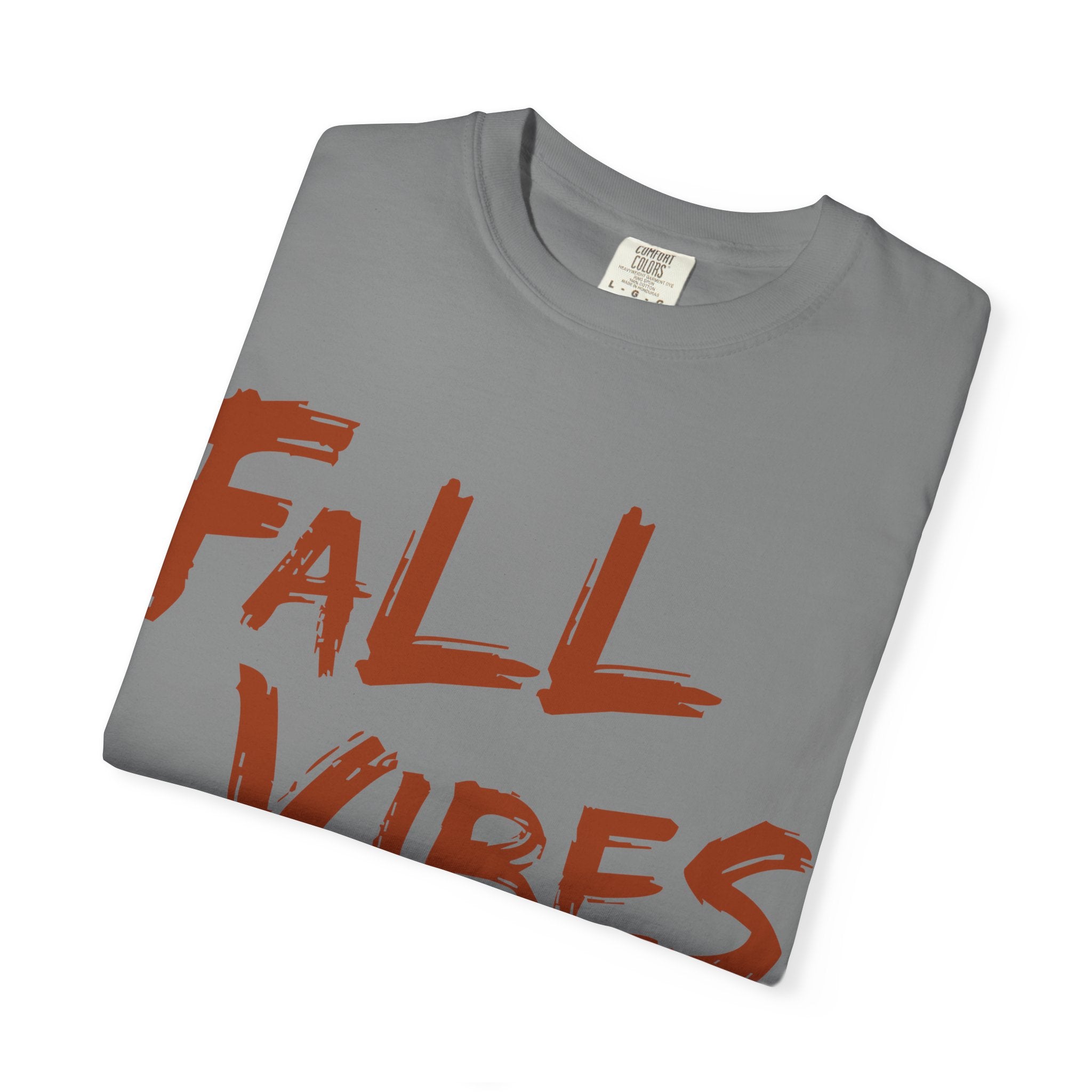 Fall Vibes T-Shirt Women Autumn Tee Brush Stroke Letters Pumpkin Season Fall Graphic Shirt Oversized Fall Top Gift Her, Casual Fall T-Shirt