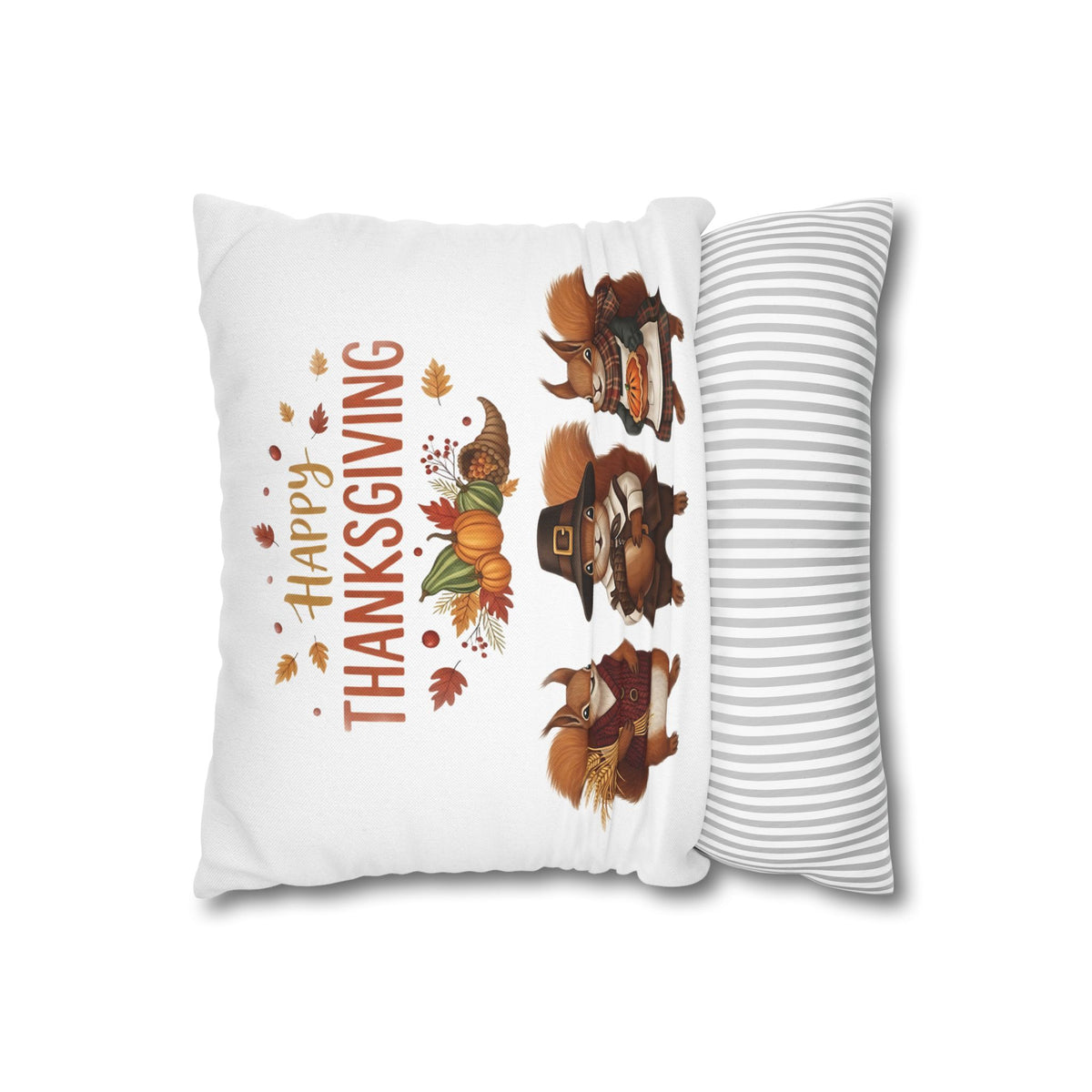 Thanksgiving Squirrel Pillowcase, Fall Decor, Thanksgiving Home Accents, Seasonal Pillow Cover, Cozy Autumn Gift
