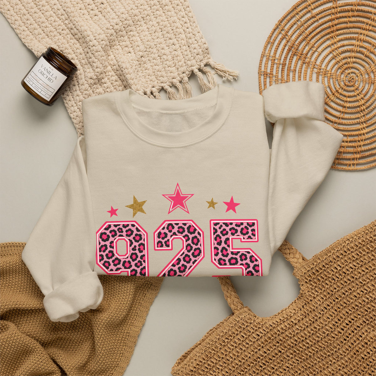 925 Leopard Star Top, Pink Gold Number Sweatshirt, Cheetah Print Birthday Shirt, Trendy Graphic Tee, Western Star Shirt, Custom Number Shirt