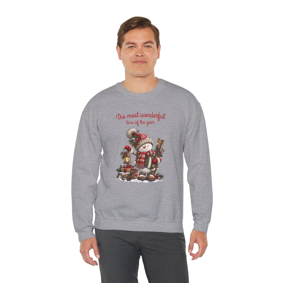 Most Wonderful Time of the Year Sweatshirt, Snowman Christmas Shirt, Vintage Holiday Crewneck, Cute Winter Snowman Tee, Christmas Gift Shirt