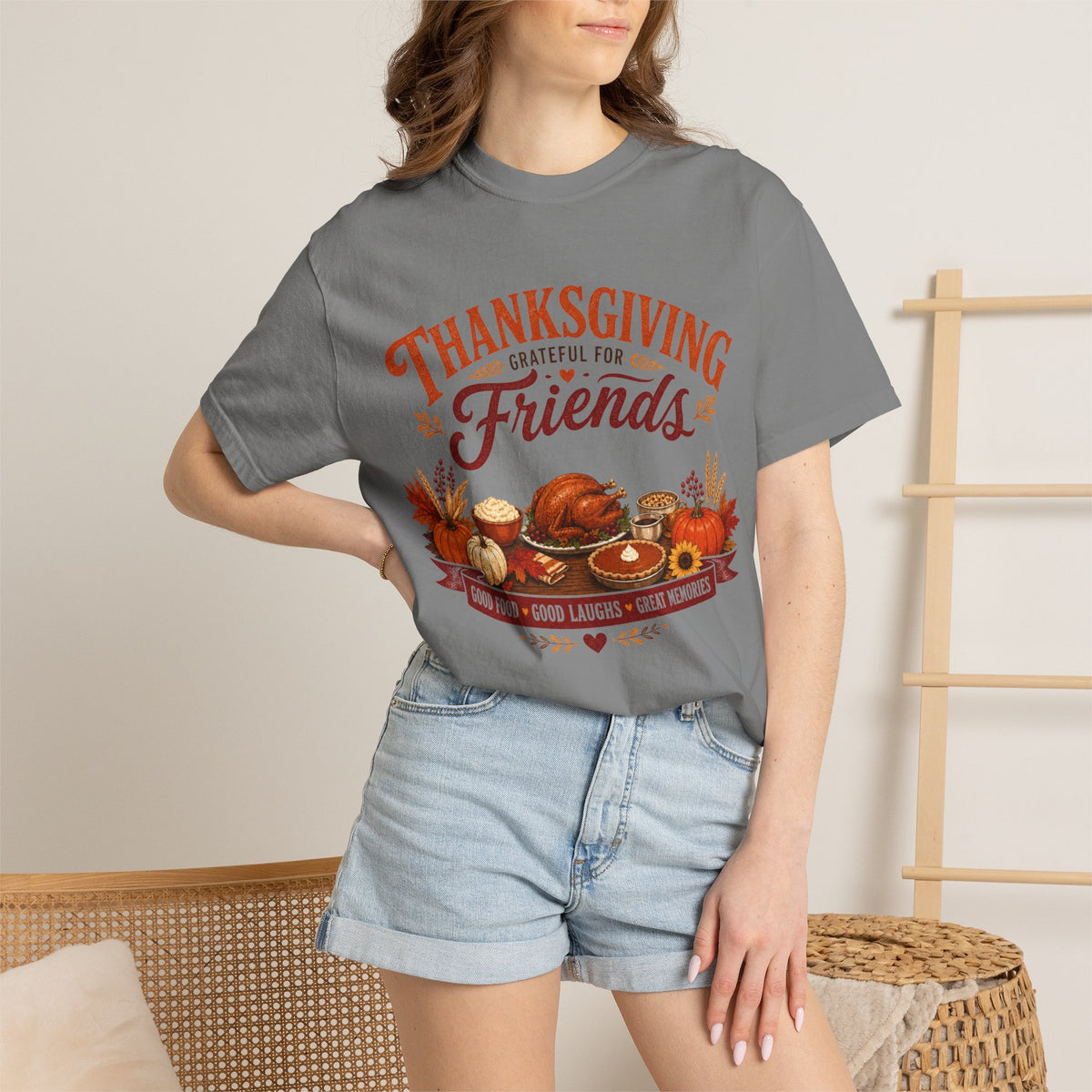 Thanksgiving Friends Turkey Dinner T-Shirt | Fall Harvest, Pumpkin Pie