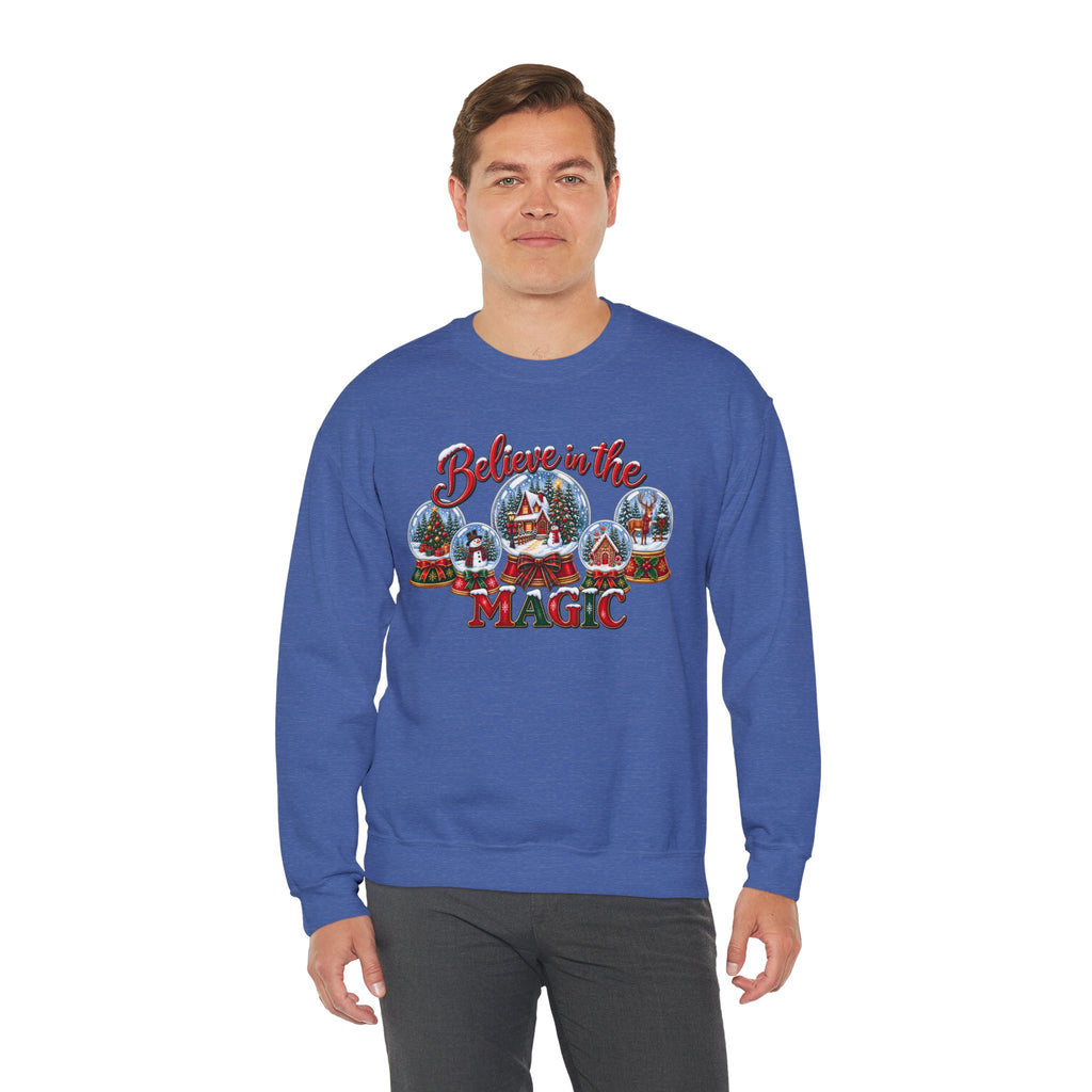 Believe in the Magic Sweatshirt, Christmas Snow Globe Sweatshirt, Retro Christmas Shirt, Winter Holiday Sweatshirt, Christmas Village Tee