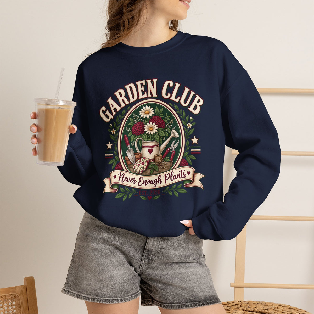 Garden Club Sweatshirt, Never Enough Plants Shirt, Gardening Sweatshirt, Plant Lady Gift, Flower Garden Crewneck, Gardener Gift For Her