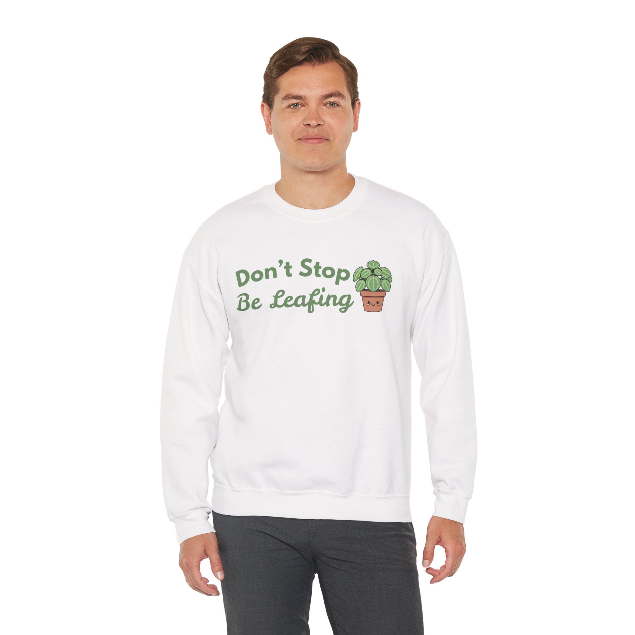 Don't Stop Be Leafing Sweatshirt, Funny Plant Pun Crewneck, Cute Plant Lover Gift, Plant Mom Sweatshirt, Gardener Gift, Sand Unisex Shirt