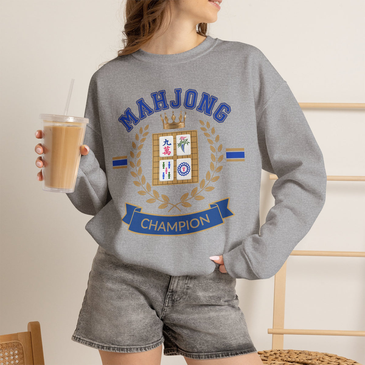 Mahjong Champion Sweatshirt, Funny Mahjong Crewneck, Mahjong Gift for Her, Mahjong Club Shirt, Game Night Sweater, Mahjong Lover Gift