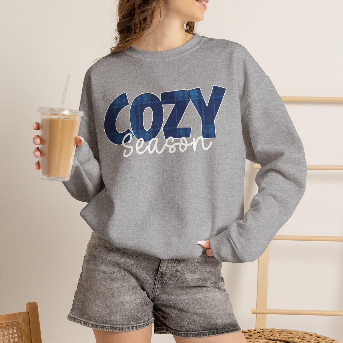 Cozy Season Sweatshirt, Plaid Cozy Season Shirt, Fall Sweatshirt, Cozy Season Crewneck, Autumn Sweatshirt, Fall Plaid Shirt, Fall Gift