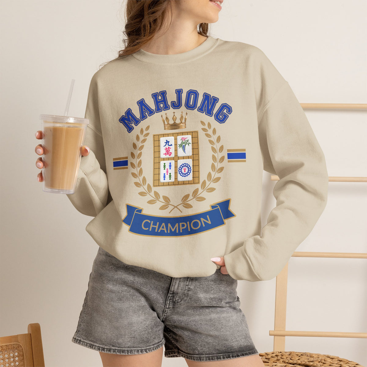 Mahjong Champion Sweatshirt, Funny Mahjong Crewneck, Mahjong Gift for Her, Mahjong Club Shirt, Game Night Sweater, Mahjong Lover Gift