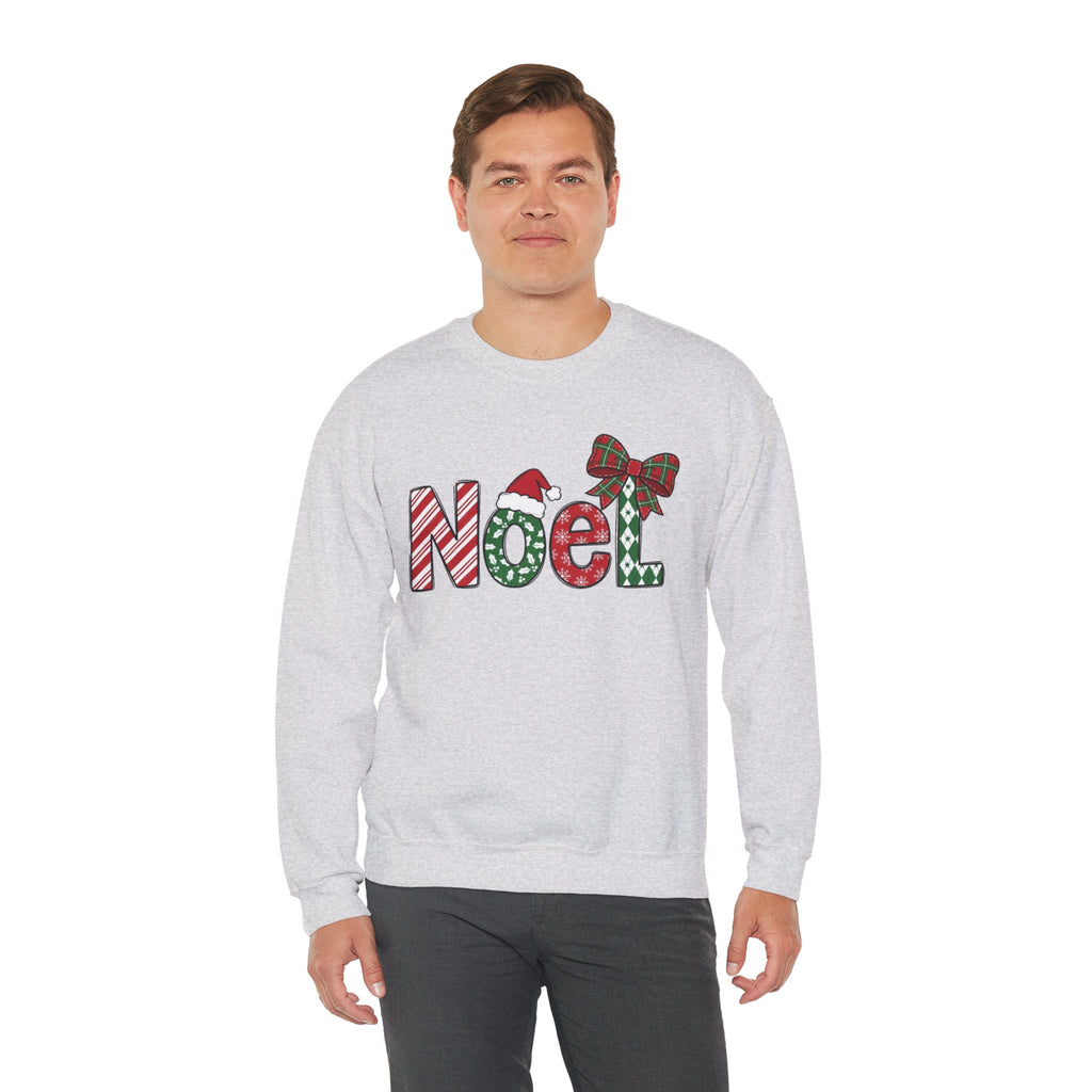 Noel Christmas Sweatshirt, Retro Christmas Sweatshirt, Noel Sweater, Christmas Bow Sweatshirt, Plaid Santa Hat Shirt, Holiday Gift for Her