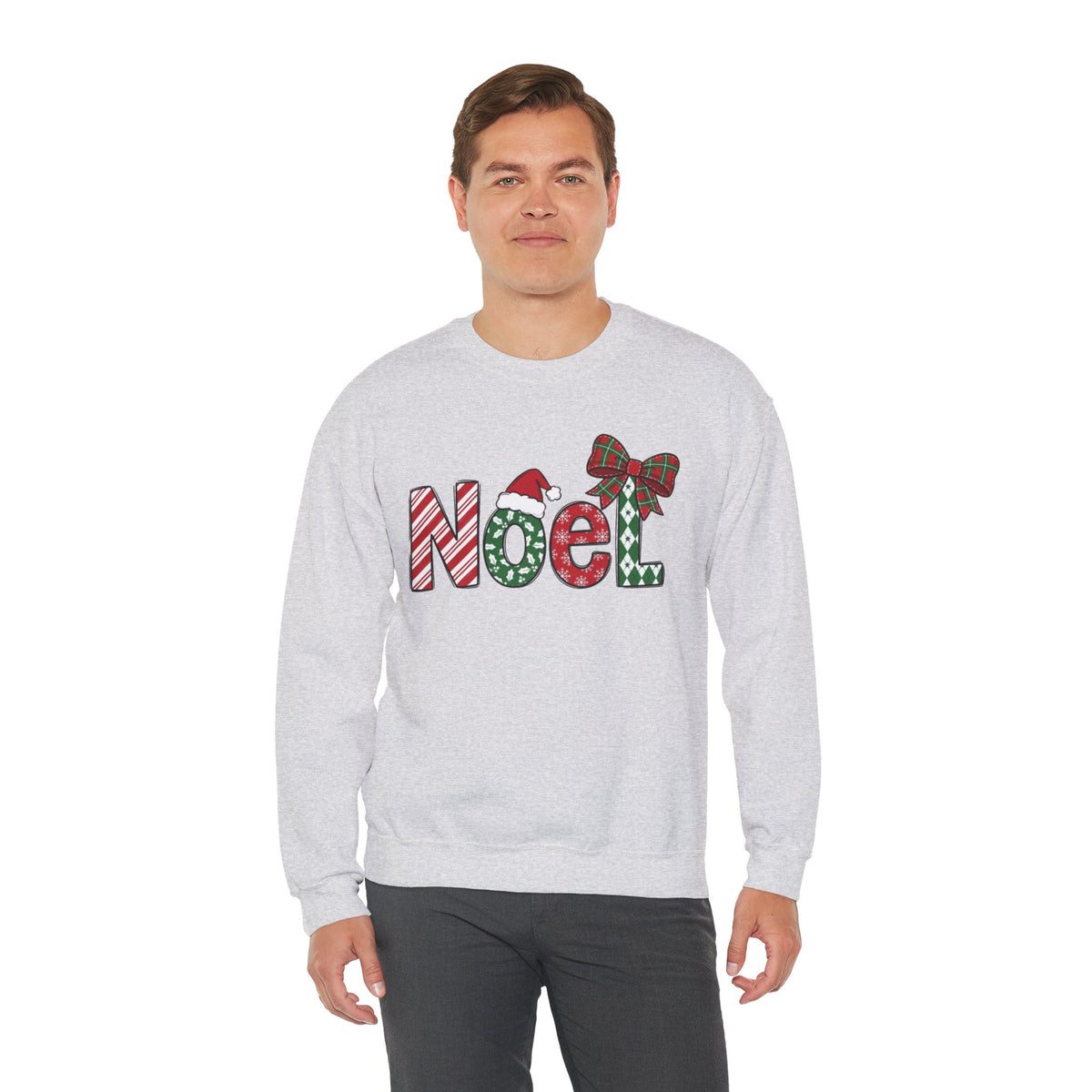 Noel Christmas Sweatshirt, Retro Christmas Sweatshirt, Noel Sweater, Christmas Bow Sweatshirt, Plaid Santa Hat Shirt, Holiday Gift for Her