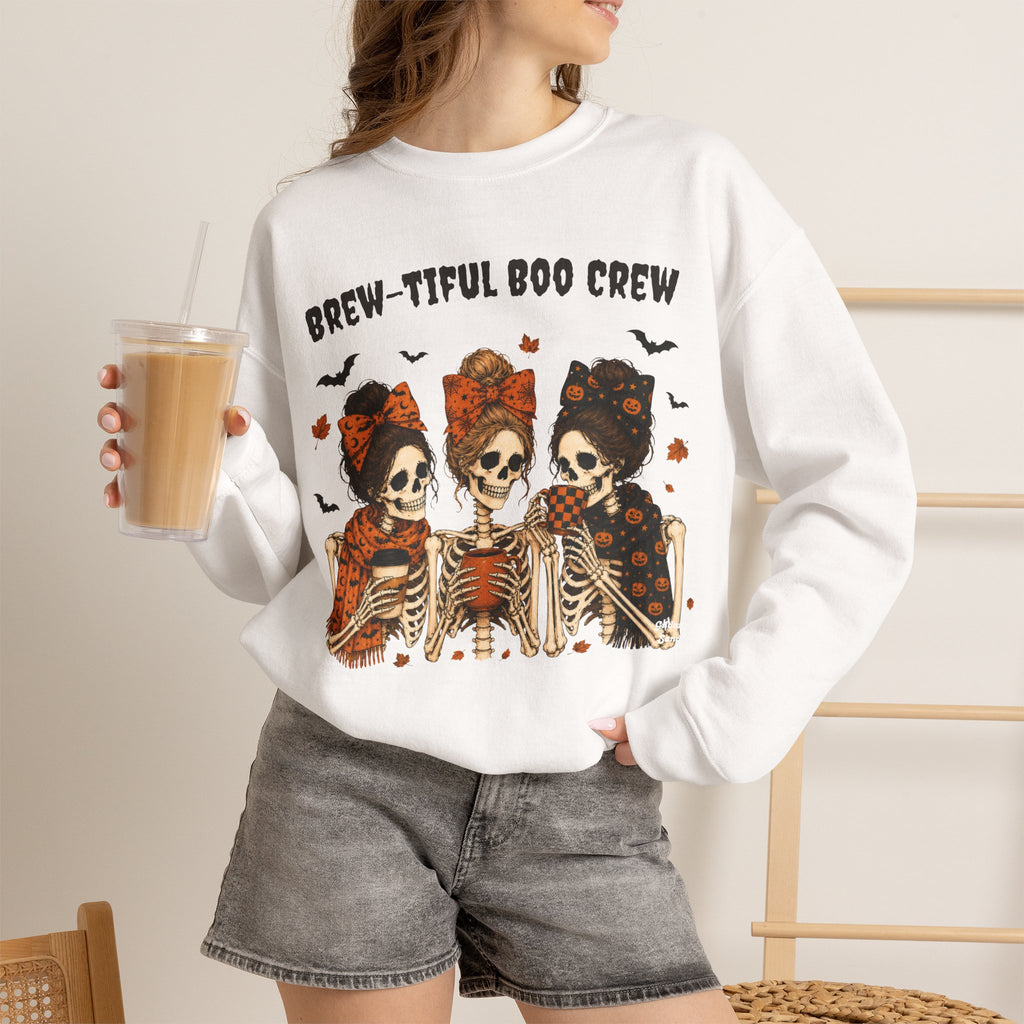 Skeleton Coffee Sweatshirt Fall Halloween Shirt Sip Sip Hooray It's Fall Y'all Boho Skeleton Bow Pumpkin Spice Cozy Autumn Graphic Sweater