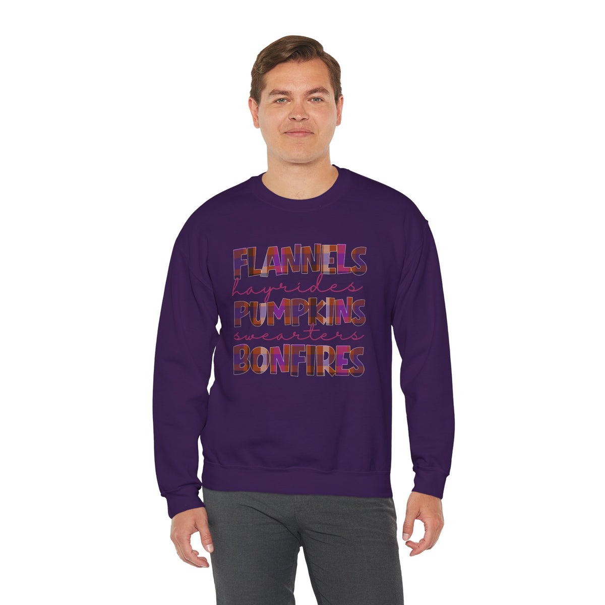 Fall Sweatshirt Flannels Pumpkins Bonfires Hayrides Sweaters Plaid Autumn Crewneck Cozy Fall Shirt Gift for Her
