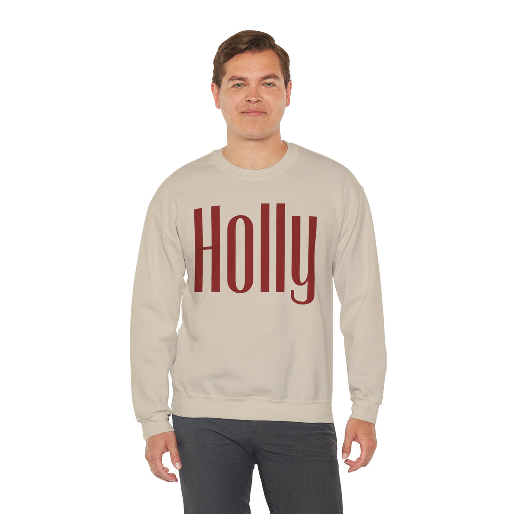 Holly Christmas Sweatshirt, Red Holly Crewneck, Retro Holiday Sweater, Women Christmas Shirt, Cozy Winter Pullover, Xmas Gift for Her