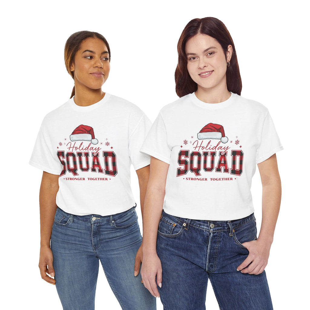 Holiday Squad Christmas Shirt | Stronger Together Tee | Santa Hat Varsity Design | Matching Family Xmas T-Shirt | Group Holiday Gift