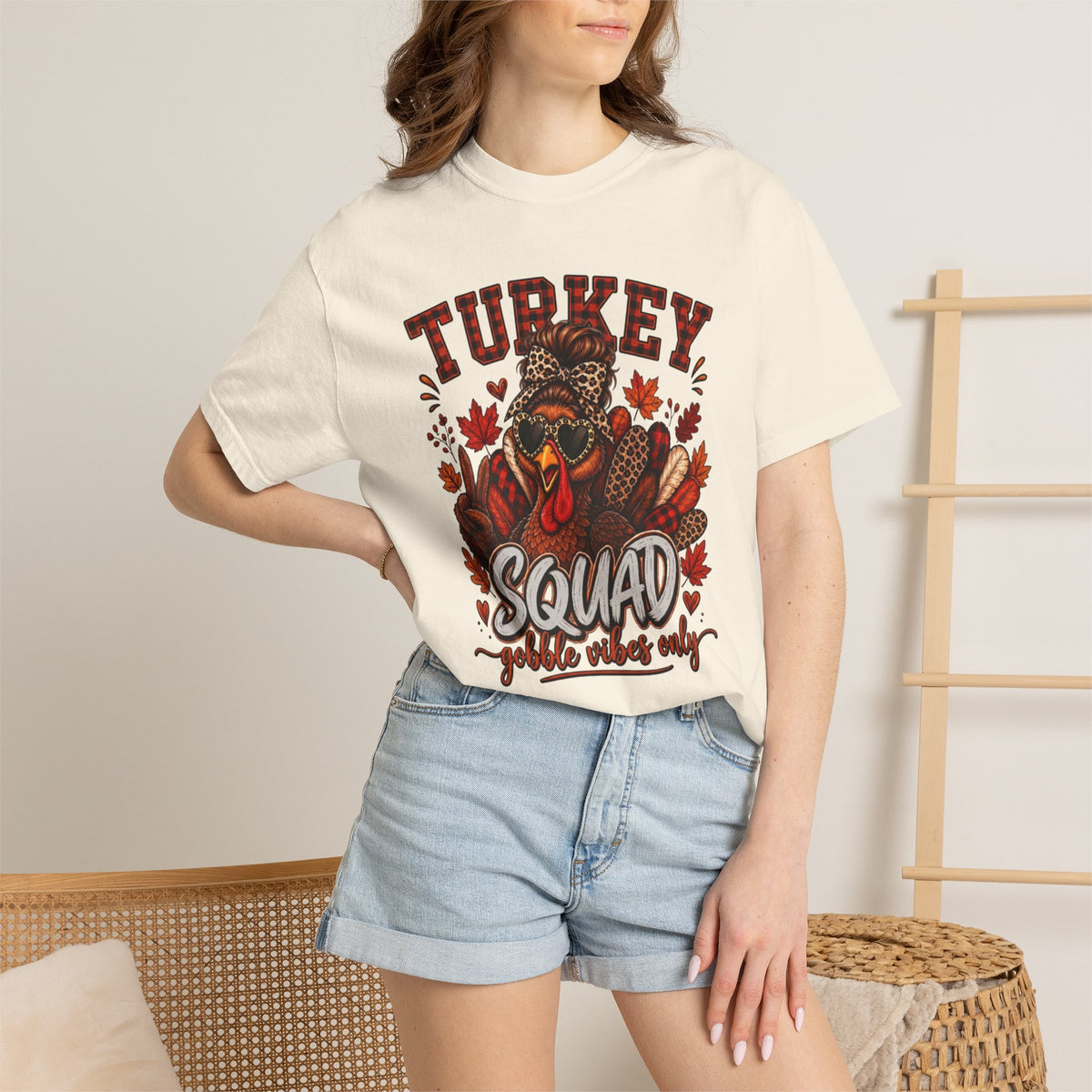 Comfort Colors Turkey Squad T-Shirt, Funny Thanksgiving Shirt, Turkey With Sunglasses T-Shirt, Fall Autumn T-Shirt, Thanksgiving Gift