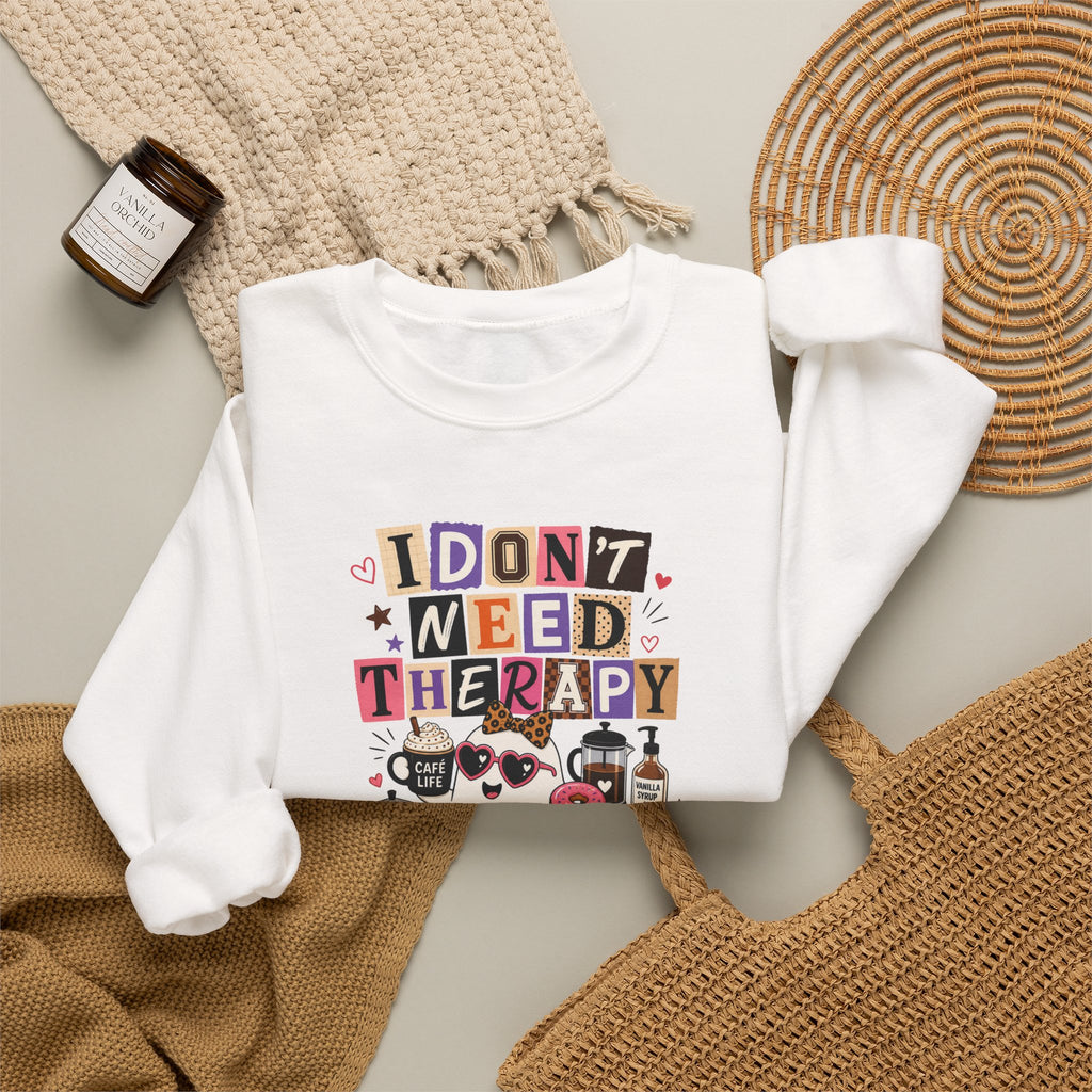 I Don't Need Therapy I Need Coffee Shirt, Funny Ghost Coffee Lover Tee, Halloween Coffee Shirt, Cute Spooky Season Graphic Tee Gift