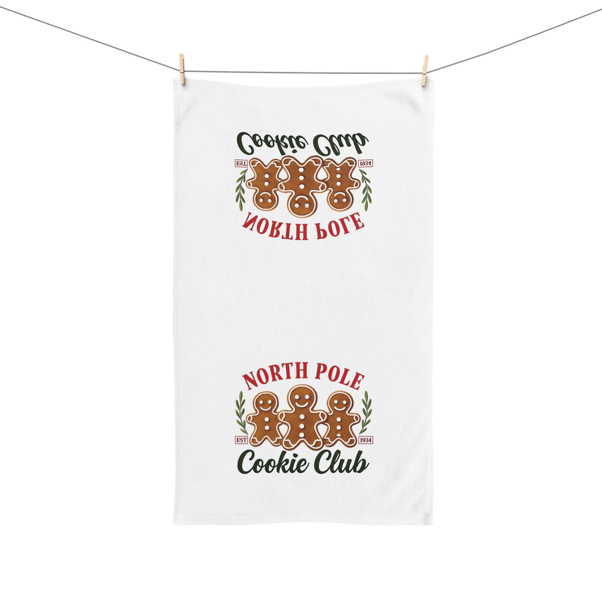 North Pole Cookie Club Hand Towel, Holiday Kitchen Decor, Christmas Gift, Baking Enthusiast Essential, Festive Home Accessory