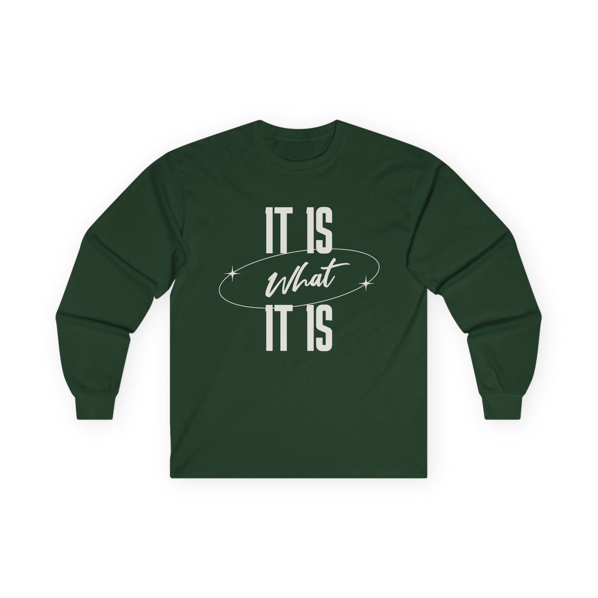 It Is What It Is Long Sleeve Tee | Minimal Text Graphic