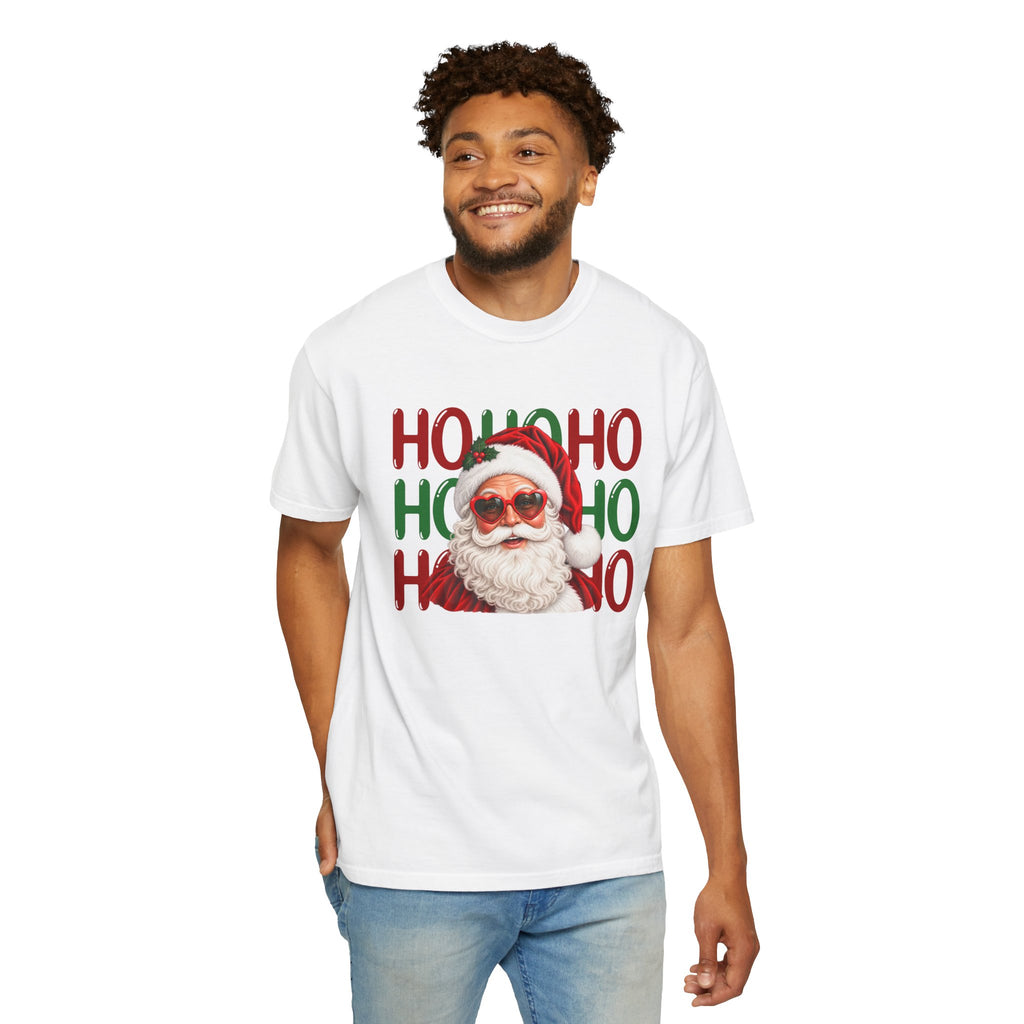 Comfort Color Retro Santa Sunglasses Shirt, Ho Ho Ho Christmas T-Shirt, Santa Claus Tee, Holiday Santa Shirt, Xmas Gift, Christmas Party Top