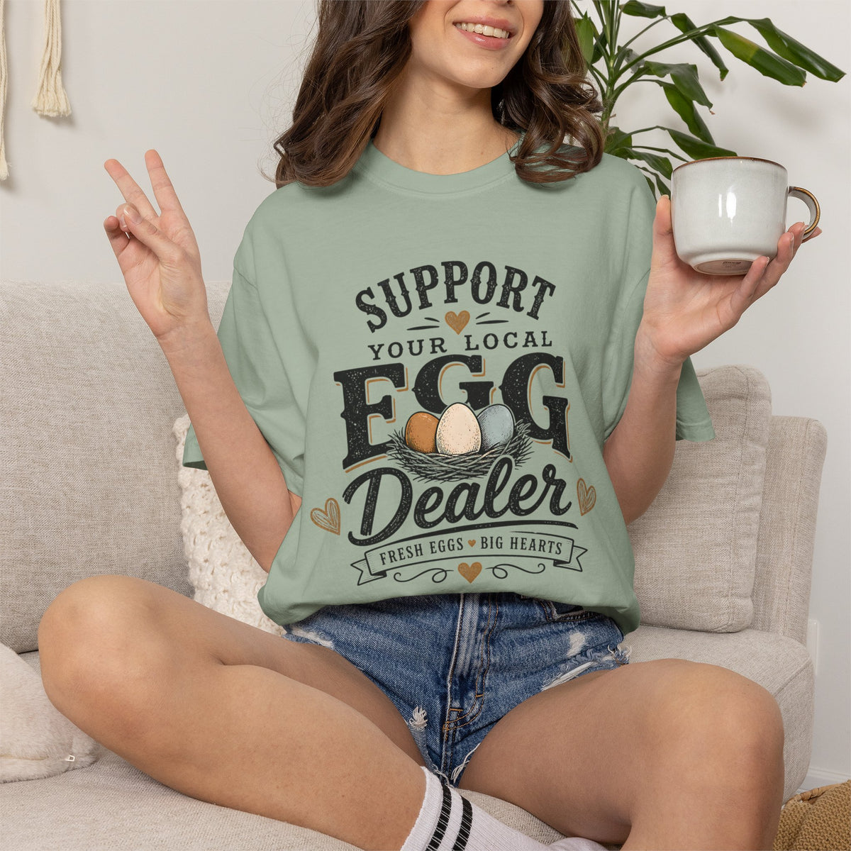 Support Your Local Egg Dealer Shirt, Fresh Eggs Big Hearts Tee, Chicken Mom Shirt, Backyard Chicken Gift, Farm Shirt, Homestead T-Shirt