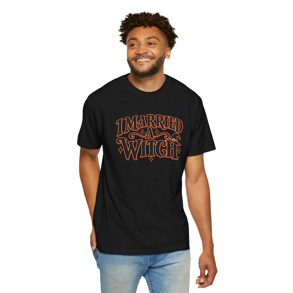 I Married A Witch Shirt, Funny Halloween Shirt, Witch Husband Shirt, Halloween Couple Shirt, Spooky Season Tee, Witchy Wife Gift for Him
